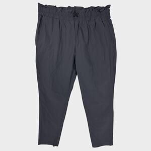 MTA Sport Womens 2X Gray Pants Paperbag Waist Athletic Nylon Spandex